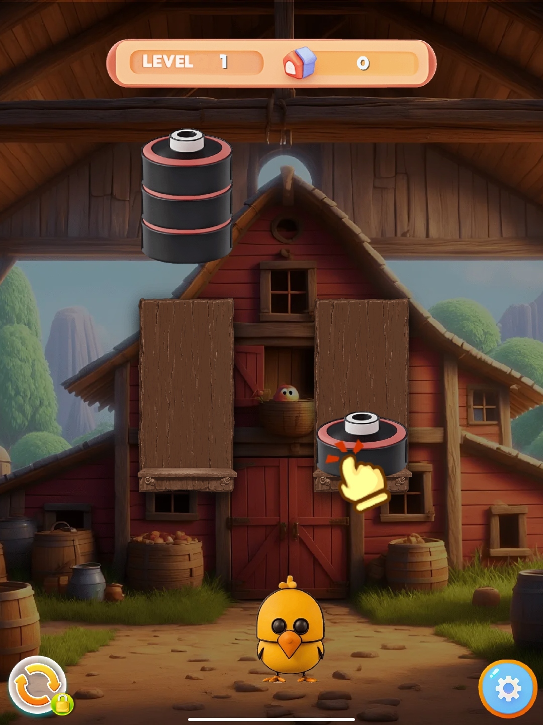 Beginning level of the Animal Sort barn puzzle